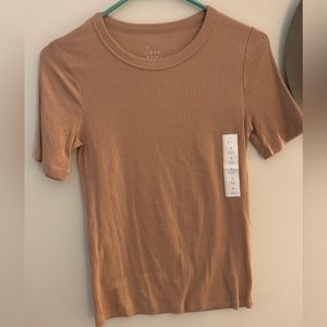 Target ribbed knit shirt! Camel color, NWT! Small